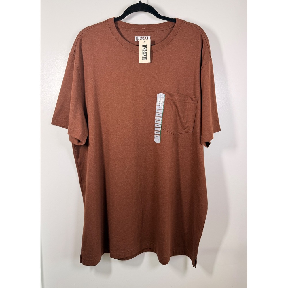 Duluth Trading Co Pocket T Shirt Mens XL Brown NWT Longtail Standard Fit Work